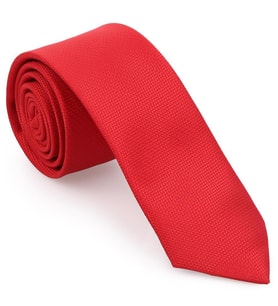 Kırmızı Oxford Model Mendilli Slim Kravat-Brianze MKAS-2