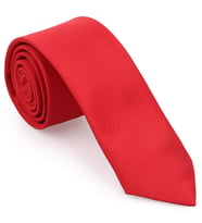 Kırmızı Oxford Model Mendilli Slim Kravat-Brianze MKAS-2