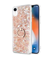 Microsonic Apple iPhone XR Kılıf Glitter Liquid Holder Gold