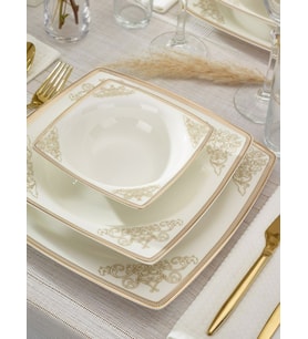 Emsan Yemek Takımı 61 Parça Fine Bone Masal Gold