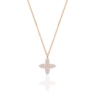 Söğütlü Silver Gümüş rose zirkon taşlı yonca kolye