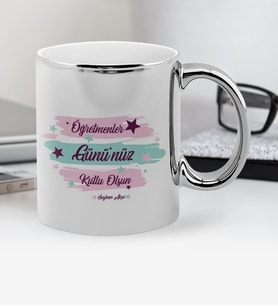 BK Gift Kişiye Özel Öğretmenler Gününüz Kutlu Olsun Krom Kupa Bardak - 4