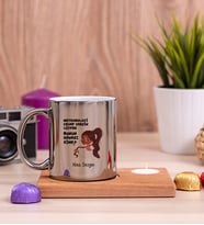 Bunun Havası Kime Ahşap Altlıklı Mumlu Silver Kupa Bardak