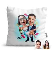 BK Gift Kişiye Özel Evleniyoruz Karikatür  Yastık  4