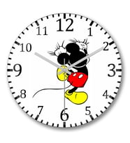 Mickey Escalador Duvar Saati Bombeli Gercek Cam