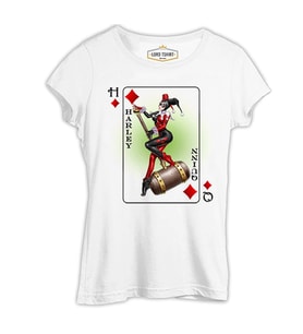 Harley Quinn - HQ Beyaz Kadın Tshirt