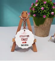 Aşçı Tasarımlı Kişiye Özel Hediye Aşçı Ahşap Anahtarlık