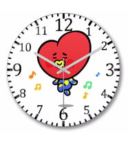 BT21 Tata Bts Duvar Saati Bombeli Gercek Cam