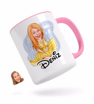 BK Gift Kişiye Özel Marilyn Monroe Karikatürlü Pembe Kupa Bardak