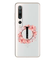 Pembe Çiçekli Harf Tasarım Süper Şeffaf Silikon Telefon Kılıfı Xiomai Mi10- Mi 1