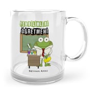 BK Gift Kişiye Özel Fen Bilimleri Öğretmeni Cam Kupa Bardak  2