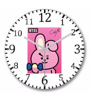 Bts T21 Cooky  Duvar Saati Bombeli Gercek Cam