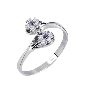 Sirius Safir ve Pırlanta Taşlı Nilüfer Yüzük 0704R0336