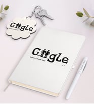 BK Gift Kişiye Özel Google Tasarımlı Beyaz Defter Kalem ve Anahtarlık Hediye Seti-1 (Model 1)