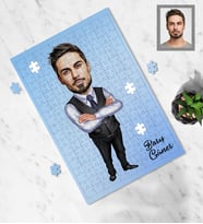 Kişiye Özel Öğretmen Karikatürlü A3 240 Parça Puzzle Bay-12
