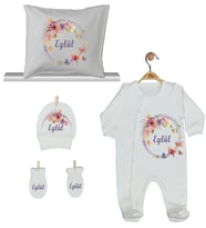 Pia Baby Gl 1923-04 İsme Özel Yastık Tulum Set