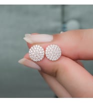 Zirkon Taşlı Rose Gümüş Küpe