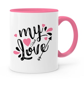 BK Gift Kişiye Özel Aşkım Pembe Kupa Bardak  1
