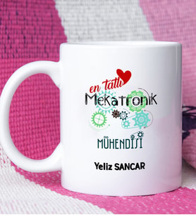 Mesajlı Mekatronik Mühendisi Tasarımlı Kişiye Özel Hediye Mekatronik Mühendisi Kupa Bardak