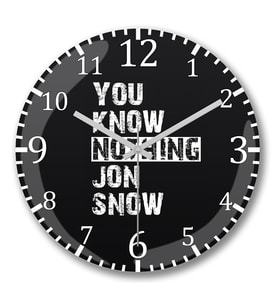 Know Nothing 1 Duvar Saati Bombeli Gercek Cam