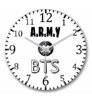 Bts Army Duvar Saati Bombeli Gercek Cam
