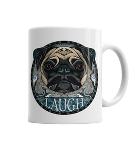 Laugh Pug Köpek Kupa Bardak Porselen