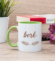 Erkeklere Hediye İsim Yazılı Yeşil Kupa Bardak