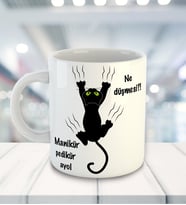 Meow Ne Düşmesi Manikür Pedikür Ayol Temalı Kupa Bardak 81530