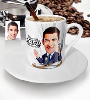 BK Gift Kişiye Özel Bay Spiker Karikatür Türk Kahvesi Fincanı  1