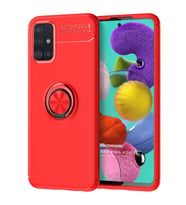 Microsonic Samsung Galaxy A51 Kılıf Kickstand Ring Holder Kırmızı