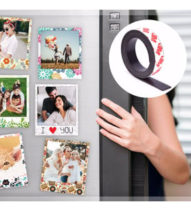 Yapışkanlı Şerit Mıknatıs Magnet Kes Kullan Güçlü Sağlam Rulo Çıkarılması Kolay Siyah 2cm x 1 mt (Karışık)