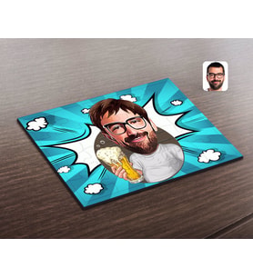 BK Gift Kişiye Özel Erkek Şerefe Karikatürlü Ahşap Puzzle-1