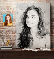 BK Gift Kişiye Özel Kadın Vintage Tasarımlı Kanvas Tablo (50 x 70 cm.) 3