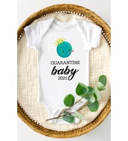 Karantina Bebeği 2021 Baskılı Yarım Kollu Bebek Body & Zıbın