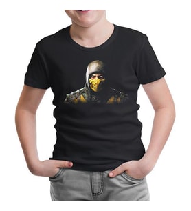 Mortal Combat - Scorpion Siyah Çocuk Tshirt