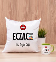 Eczacı Kare Yastık ve Yeşil Kupa Bardak
