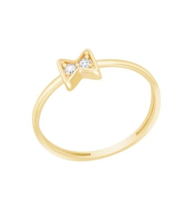 Diamond Line-Gülaylar Altın 14 Ayar Fiyonk Yüzük