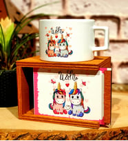 You Me Unicorn Ahşap Kutulu Kupa Arkadaşa Hediye
