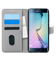 Microsonic Samsung Galaxy S6 Edge Kılıf Fabric Book Wallet Gri