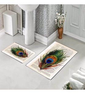 Banyo Halısı Ikili Klozet Takımı Kaymaz Tabanlı (60 xm x 100 cm + 40 cm x 60 cm) 