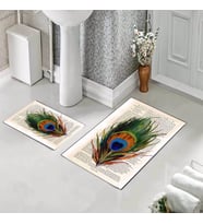 Banyo Halısı Ikili Klozet Takımı Kaymaz Tabanlı (60 xm x 100 cm + 40 cm x 60 cm) 