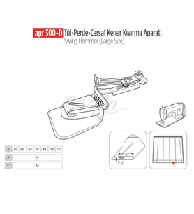 Tül Perde Çarşaf Kenar Apara 130mm/ APR 300-D