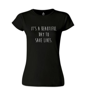 Grey's Anatomy - Save Lives Siyah Bayan Tshirt