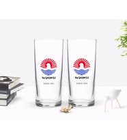 BK Gift Kişiye Özel Renkli Baskılı Kuşadası Tasarımlı Turistik İkili Rakı Bardağı Seti-1 (Beyaz)