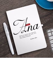 BK Gift Kişiye Özel Mânâ Ana Beyaz Defter ve Kalem Hediye Seti