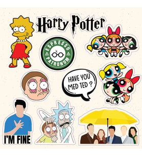 Flim Dizi Karışık Desen Tasarım A5 Stickers Çıkartma PYTKSTK025