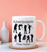 Kişiye Özel Kameraman Tasarımlı Beyaz Kupa