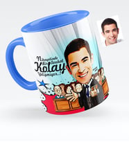 BK Gift Kişiye Özel Bay Avukat Karikatürlü Mavi Kupa Bardak  2