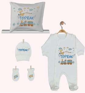 Pia Baby Gl 1944-04 İsme Özel Yastık Tulum Set