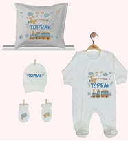 Pia Baby Gl 1944-04 İsme Özel Yastık Tulum Set